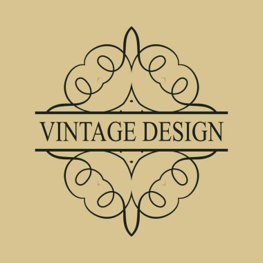 Vintage süslü logosu