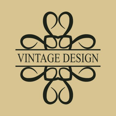 Vintage süslü logosu