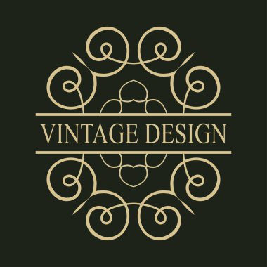 Vintage süslü logosu