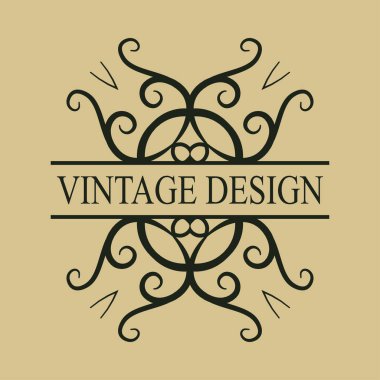 Vintage süslü logosu