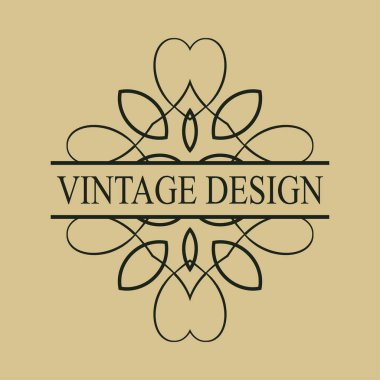 Vintage süslü logosu