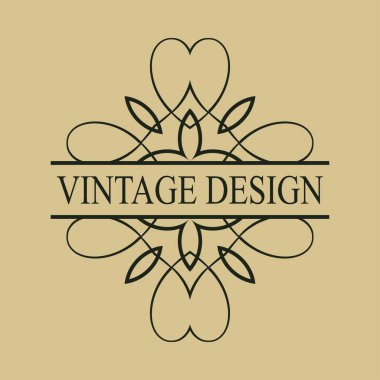 Vintage süslü logosu