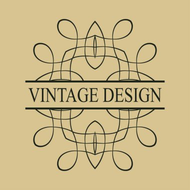 Vintage süslü logosu
