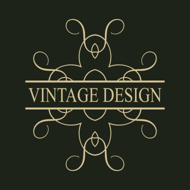 Vintage süslü logosu