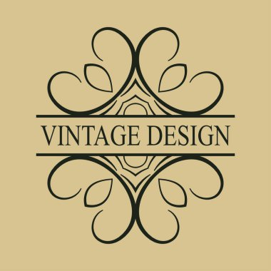 Vintage süslü logosu