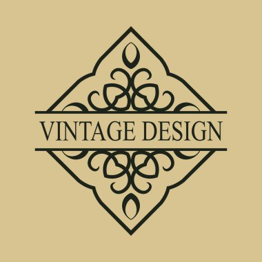 Vintage süslü logosu
