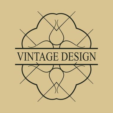 Vintage süslü logosu