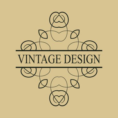 Vintage süslü logosu