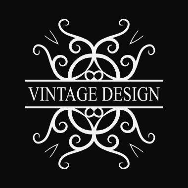 Vintage süslü logosu