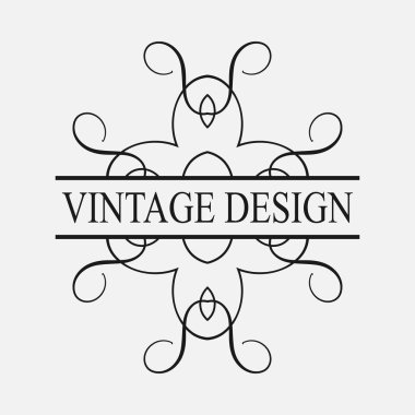 Vintage süslü logosu