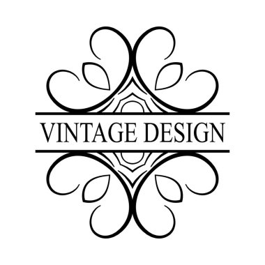 Vintage süslü logosu