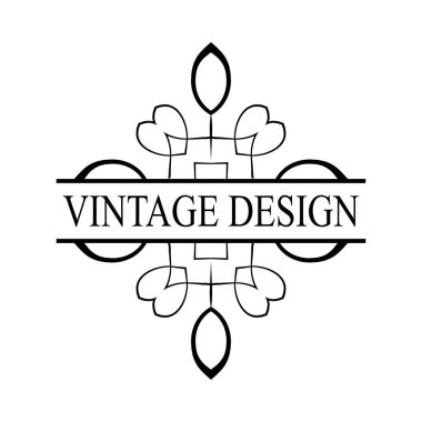 Vintage süslü logosu
