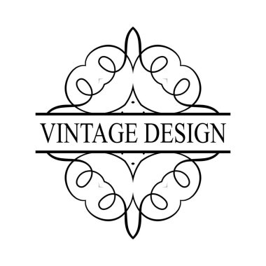 Vintage süslü logosu