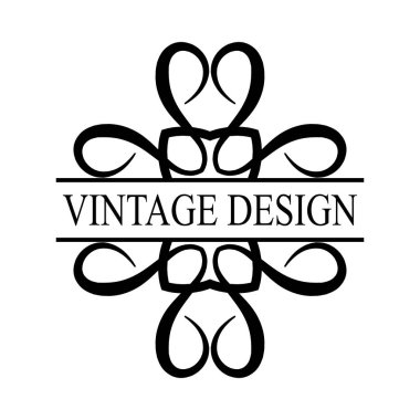 Vintage süslü logosu