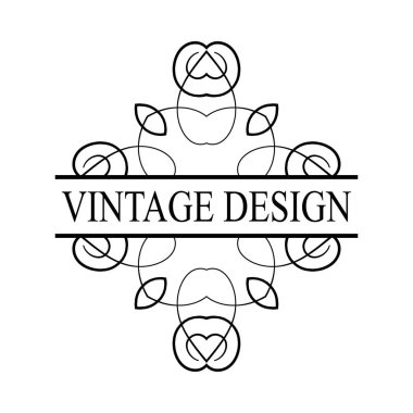 Vintage süslü logosu