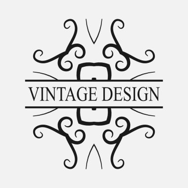 Vintage süslü logosu