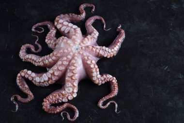 Siyah taş ham ahtapot