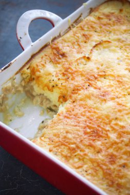 Karanlıkta balıklı güveç.