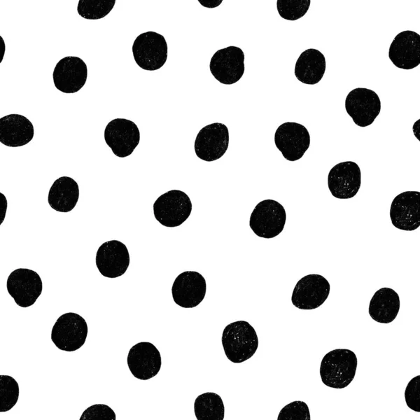 Motif Sans Couture Doodle Dots Abstraits Fond Noir Blanc — Photo