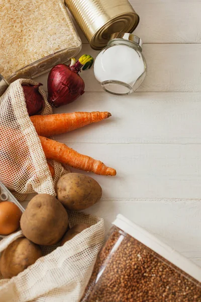 Food Supplies Abundance Home Table — Stock Photo, Image