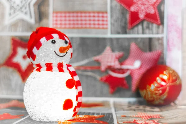 Snowman Hat Scarf Symbol New Year Christmas Holiday Symbol Christmas — Stock Photo, Image