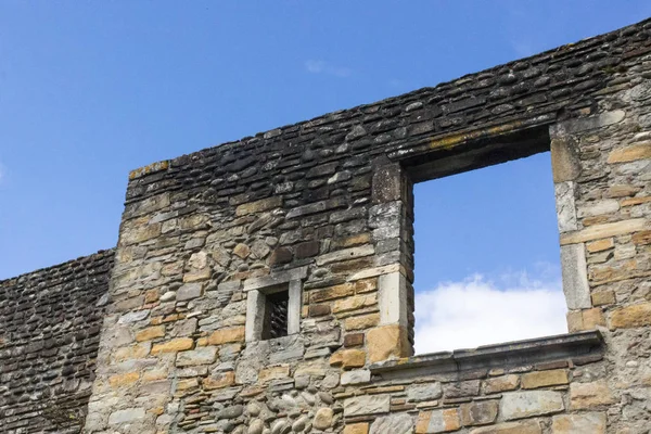 Pared Piedra Conservación Fachada Edificio Histórico Apertura Ventana Vacía Europa — Foto de Stock