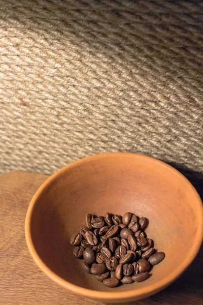 Bir Avuç Kahve Çekirdeği Kademe Arabica Sıcak Kahve Içeceği Sert — Stok fotoğraf