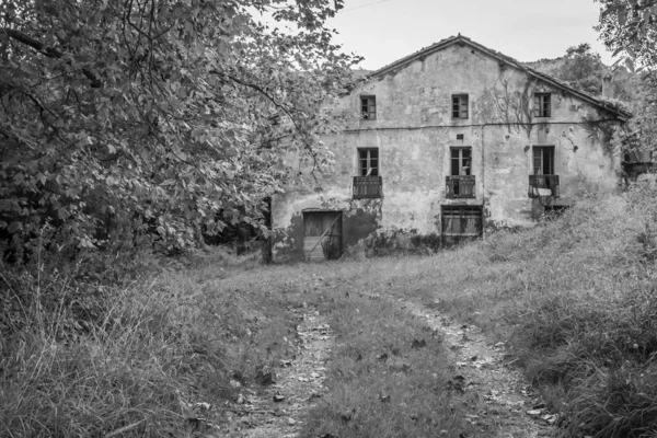 Weg Naar Het Huis Verlaten Ouderlijk Huis Ruïneerde Stad Oorlog — Stockfoto