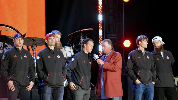 Team Canada at World Cup of Hockey premiere party — Stock Photo, Image
