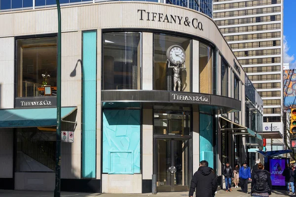 Vancouver Canada Marzo 2020 Tiffany Gioielleria Lusso Americana Rivenditore Specializzato — Foto Stock