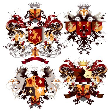 Hanedan tasarımınız için vintage öğelerin vektör ayarla