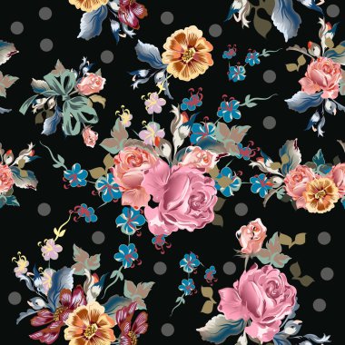 çiçekli duvar kağıdı tasarımı için vektör desen