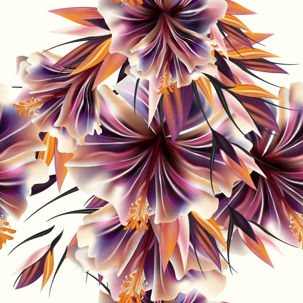 Magnifique motif vectoriel avec des fleurs de plantes. Idéal pour tissu p — Image vectorielle