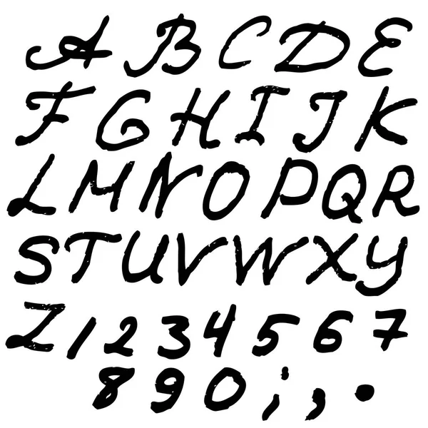 Engelse Abc alfabet of tekenbeeld. Grunge stijl — Stockvector