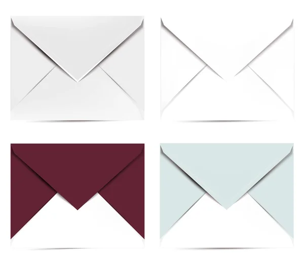 Collection of vector realistic clean mock up envelope for design — Stock Vector