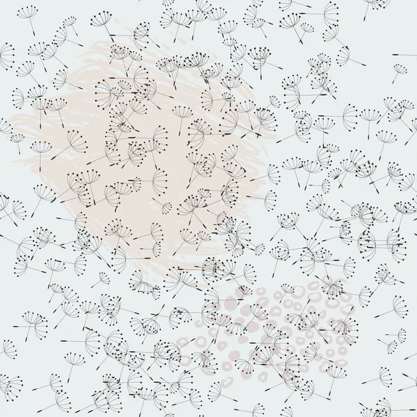 Padrão botânico com dentes de leão. Tema de verão —  Vetores de Stock