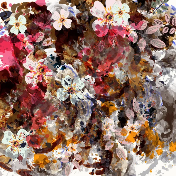 スポットと花の植物の花の背景。熱帯 gru — ストックベクタ