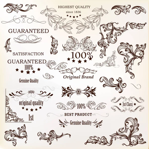 Kalligrafische vector vintage designelementen, decoratie en sw — Stockvector