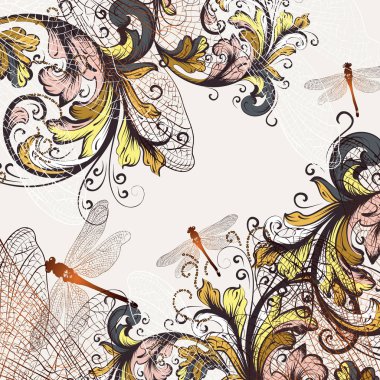 Yusufçuk ve süsleme güzel vektör arka plan