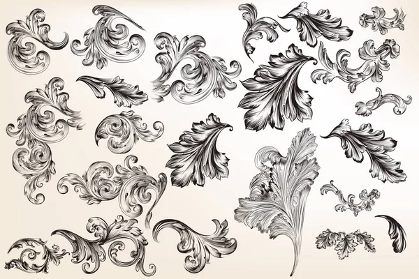 Συλλογή vector decorative vintage στροβίλων για σχεδιασμό — Διανυσματικό Αρχείο
