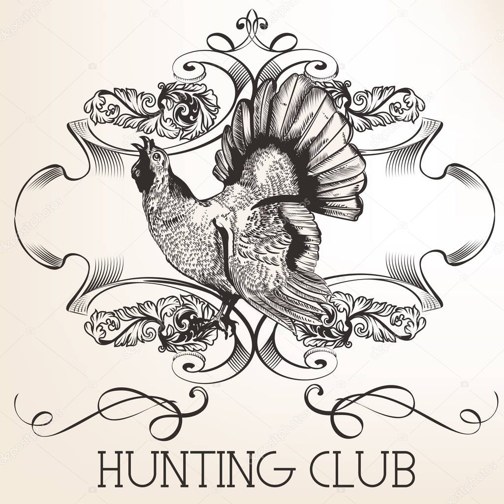 Vector retro logotype design for hunter club, badges etc