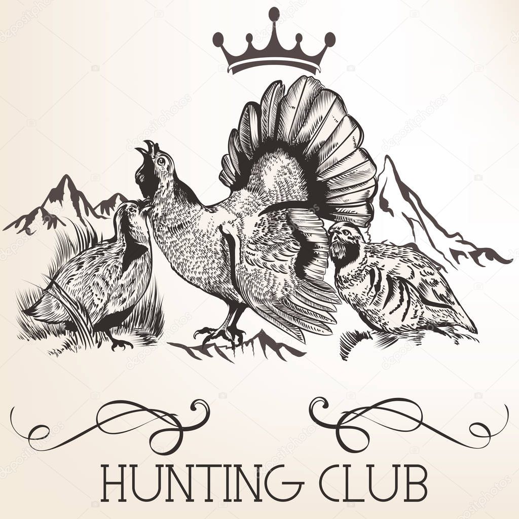 Vector retro logotype design for hunter club, badges etc