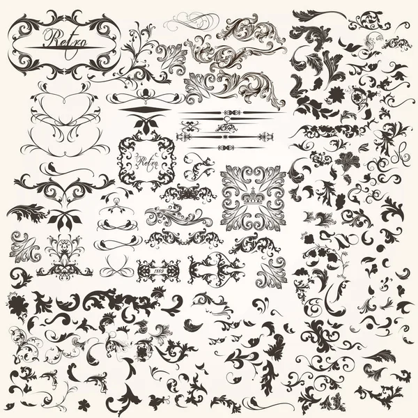 vektör tasarımı için kaligrafi öğeleri kümesi