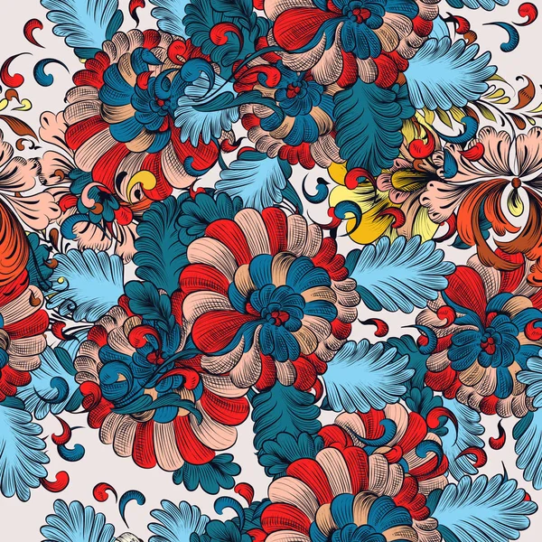 Modèle de papier peint vectoriel de mode avec des éléments floraux tourbillonnants pour — Image vectorielle