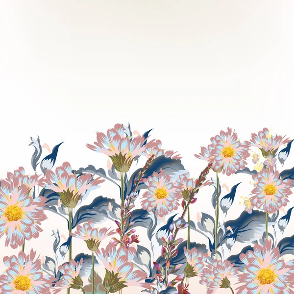 Plantas de campo y flores en estilo realista para el diseño — Archivo Imágenes Vectoriales