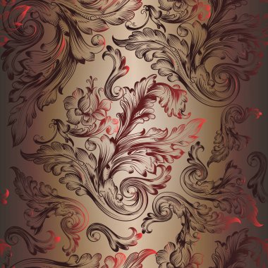 Lüks tarzı tasarım çiçek vektör desenle swirls