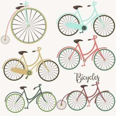 Vektör şirin Bisiklet tasarımı için bir dizi