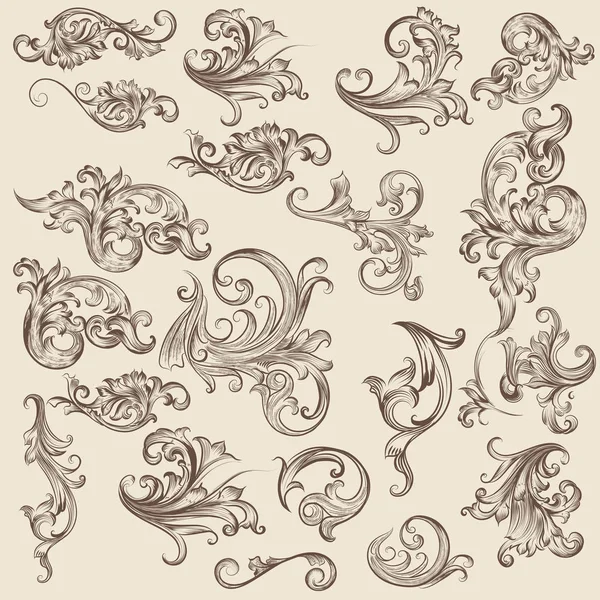 Set victorian süslemeleri için flourishes Vintage