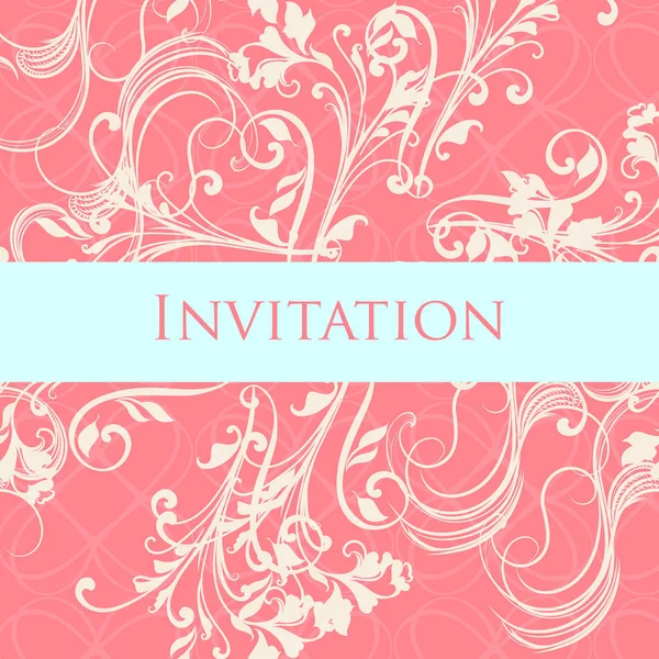 Luxurious wedding invitation soft and tender colors — Stock Vector