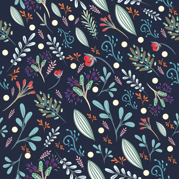 Цветочный милый узор с красочными деревенскими цветами пастели — стоковый вектор